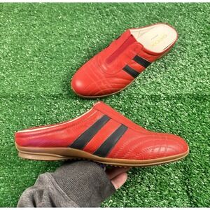 Geox Respira Iialy Red Leather Slides Shoes Women's SZ 38 (7.5) NWOB Narrow